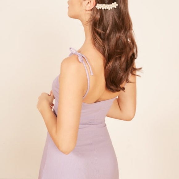 {reformation} Shoulder-Tie Dress in White - Picture 4 of 5